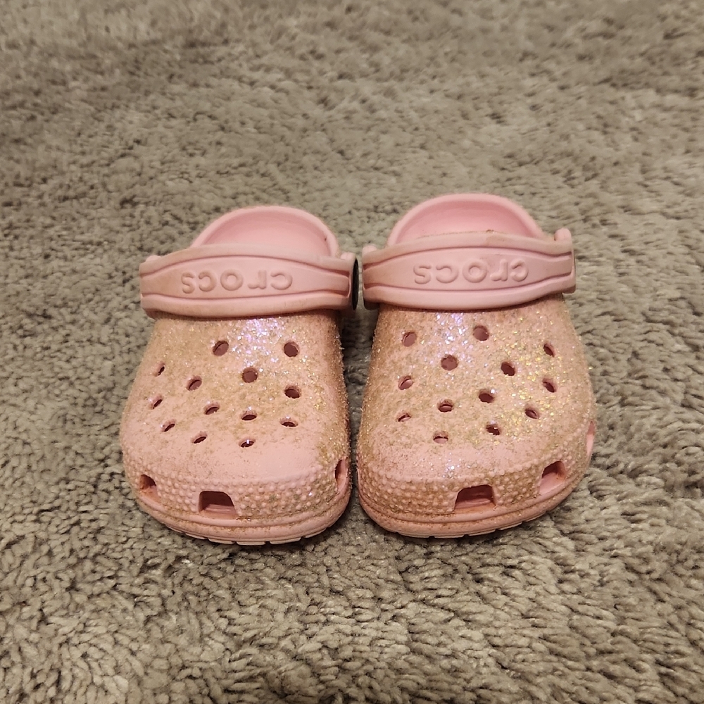CROCS Toddler Classic Glitter Clog - Light Pink